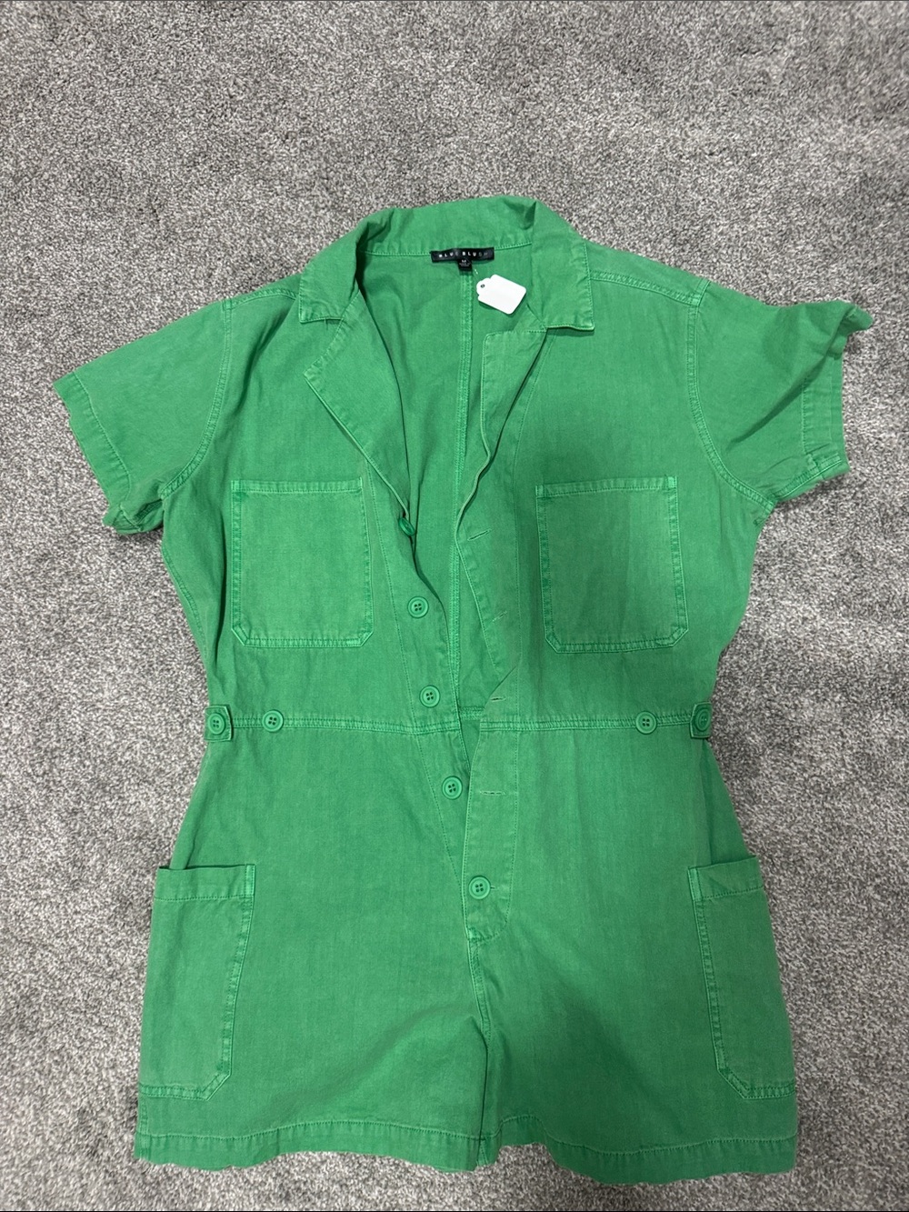 Blue Blush Green Short-Sleeve Utility Romper